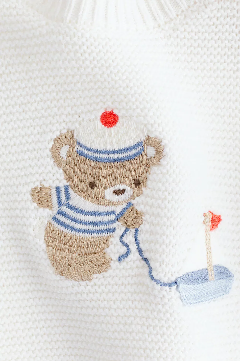 Хлопковый свитер с вышивкой H&M, Weiß/Teddybär — фото 2