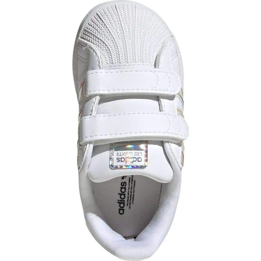 Детские кроссовки с подсветкой SUPERSTAR LED LIGHTS CF I JI0511 adidas, Белый — фото 3