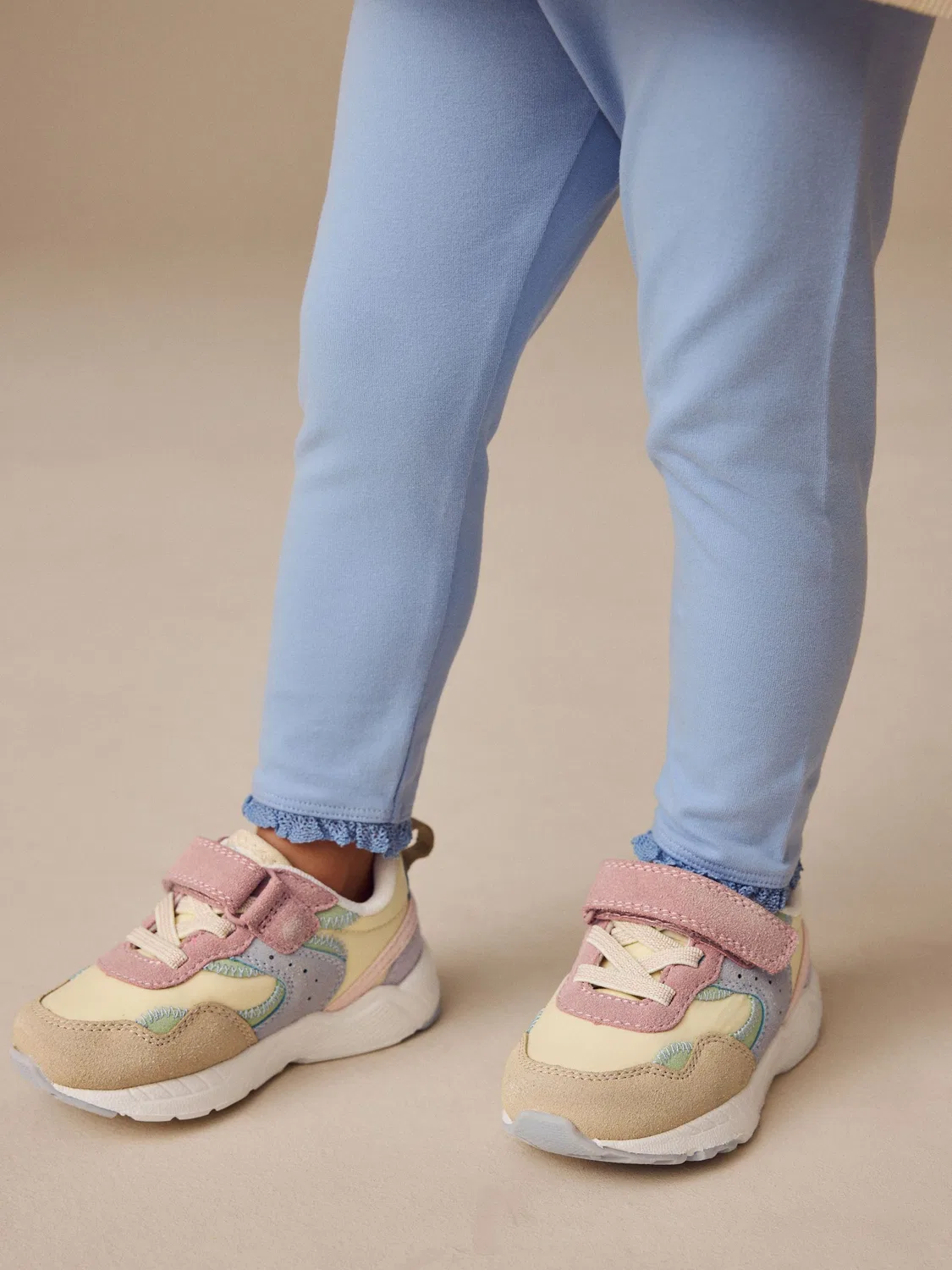 Кроссовки детские с эластичными шнурками и липучкой, Multi Pastel Next