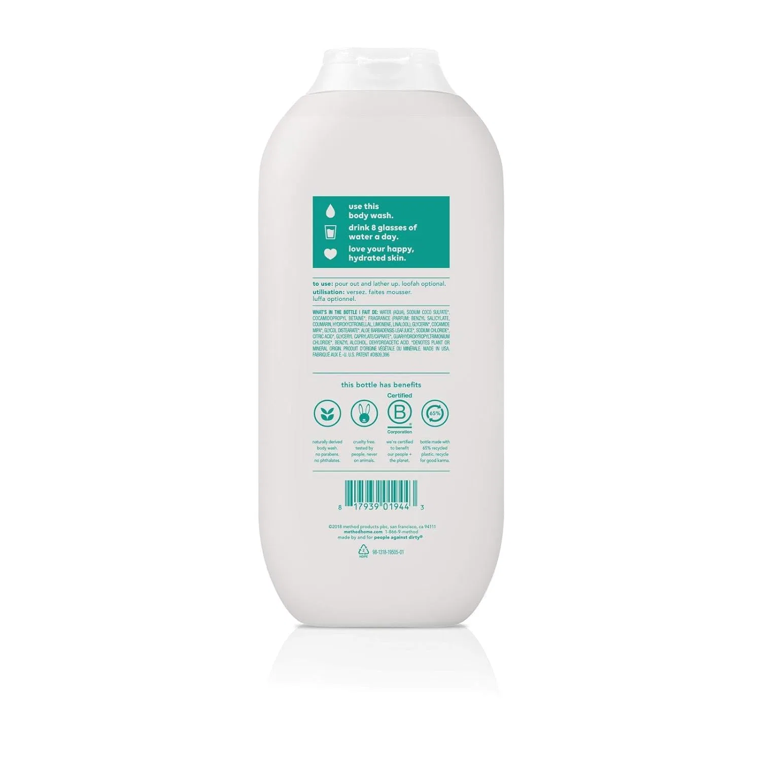 Гель для душа Method Hydrating Body Wash, Coconut Milk, 532 мл — фото 3