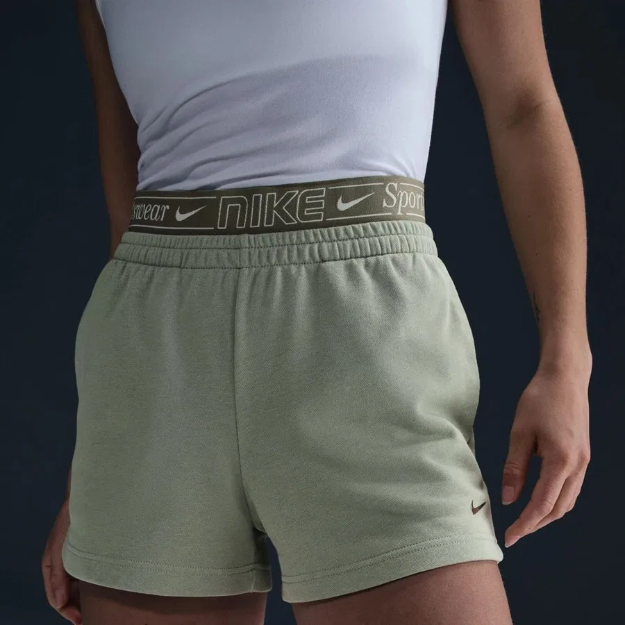 Шорты спортивные с принтом Nike Chill French Terry 4" Short, Зеленый