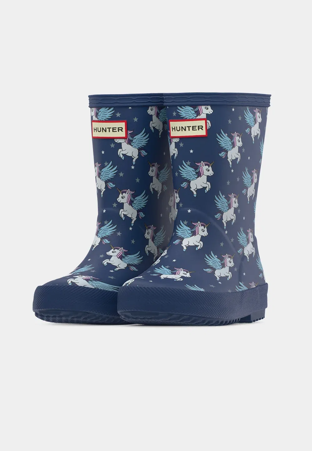 Первые детские резиновые сапоги с принтом в виде крылатого единорога Hunter Original, Blue/Multi-Coloured — фото 3