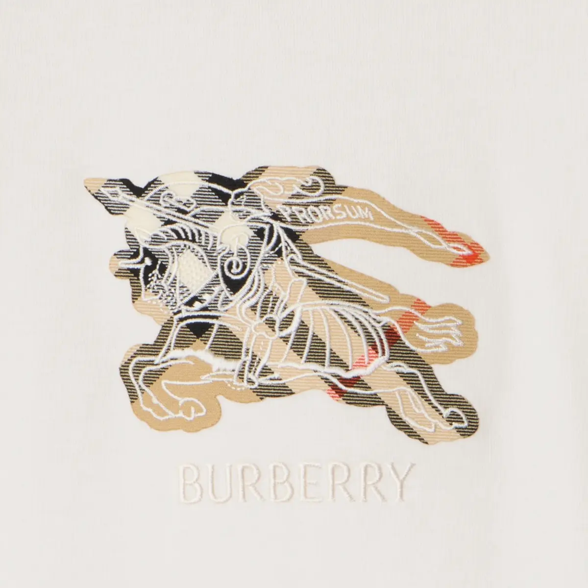 Футболка Burberry Knight Check из хлопка, мелово-белый — фото 2