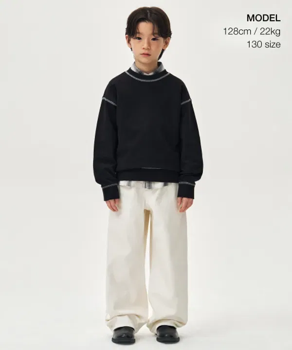 Спортивная кофта с контрастной отделкой, Musinsa Standard Kids, черный — фото 2