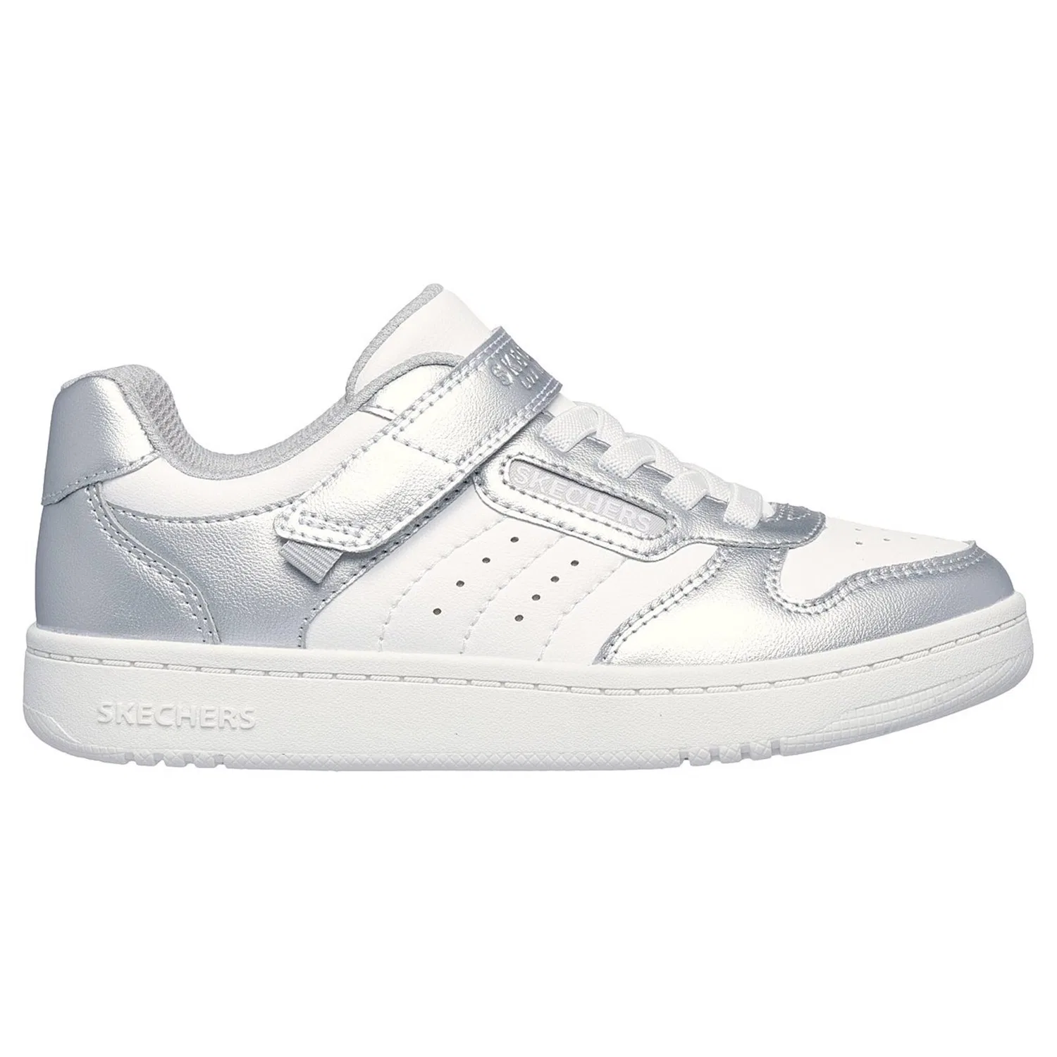 Детские ретро-кроссовки Quick Street Skechers, White-Silver — фото 4