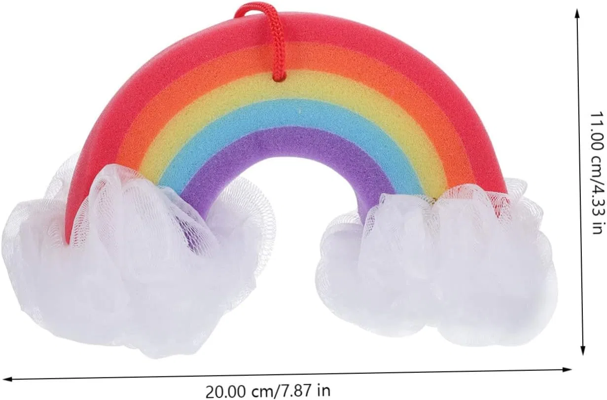 Набор мочалок для душа Rainbow Bath Flower, Healvian, 6 шт, 20x11x12 см — фото 2