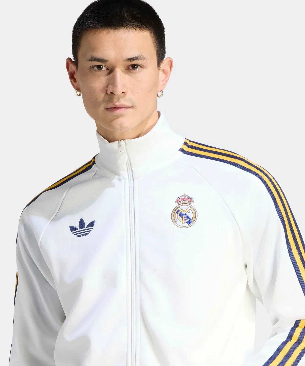 Мужской трек-топ с принтом Real Madrid Originals Adidas, Белый — фото 3