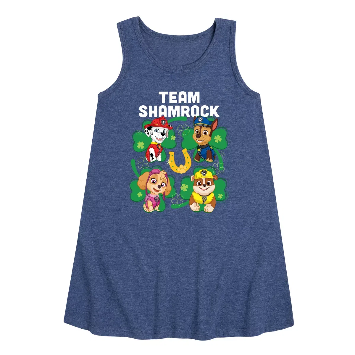 Детское платье-трапеция без рукавов Team Shamrock Nickelodeon, Heather Navy