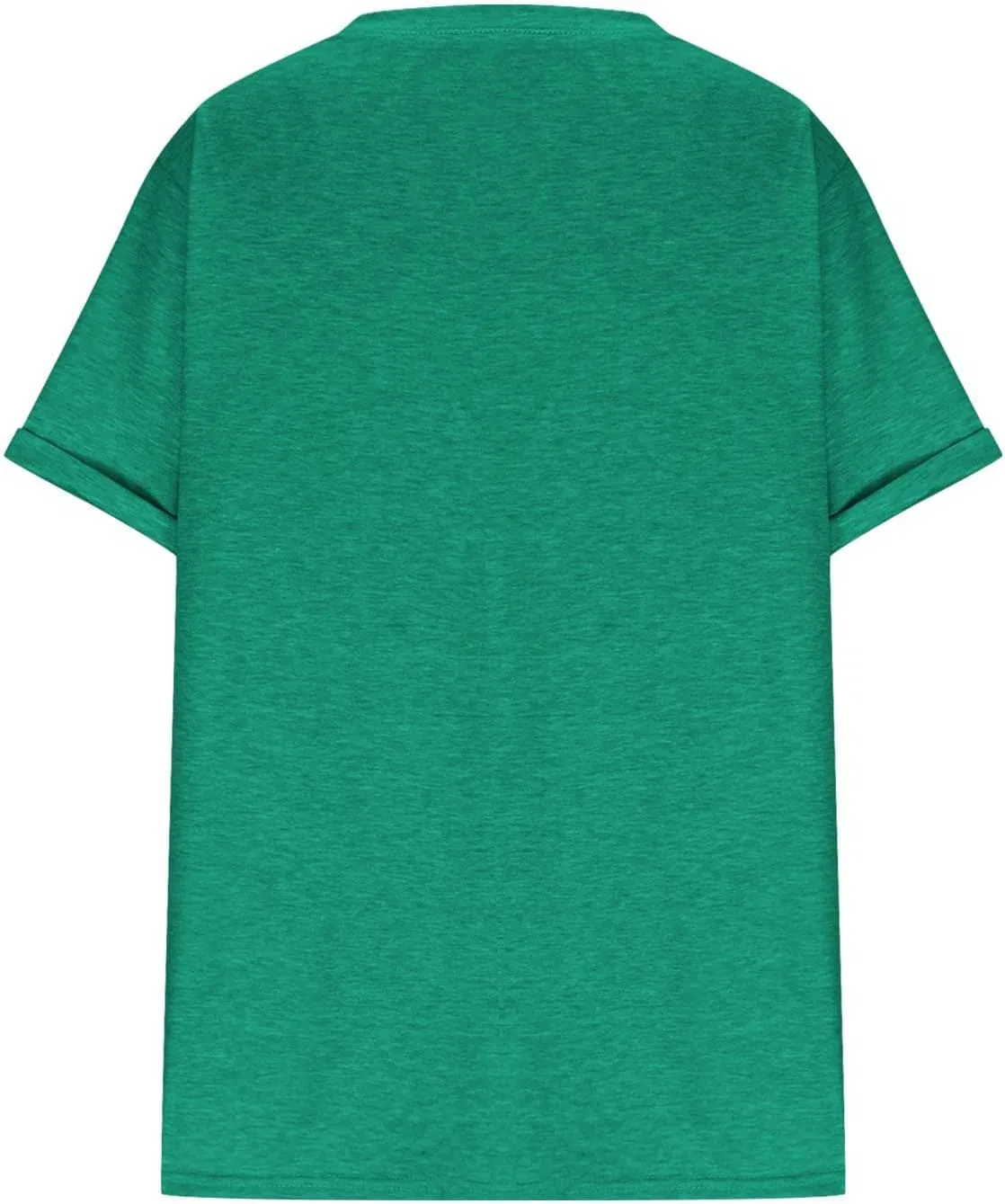 Женская оверсайз футболка с хенли воротником Short Sleeve Tops, Green — фото 4