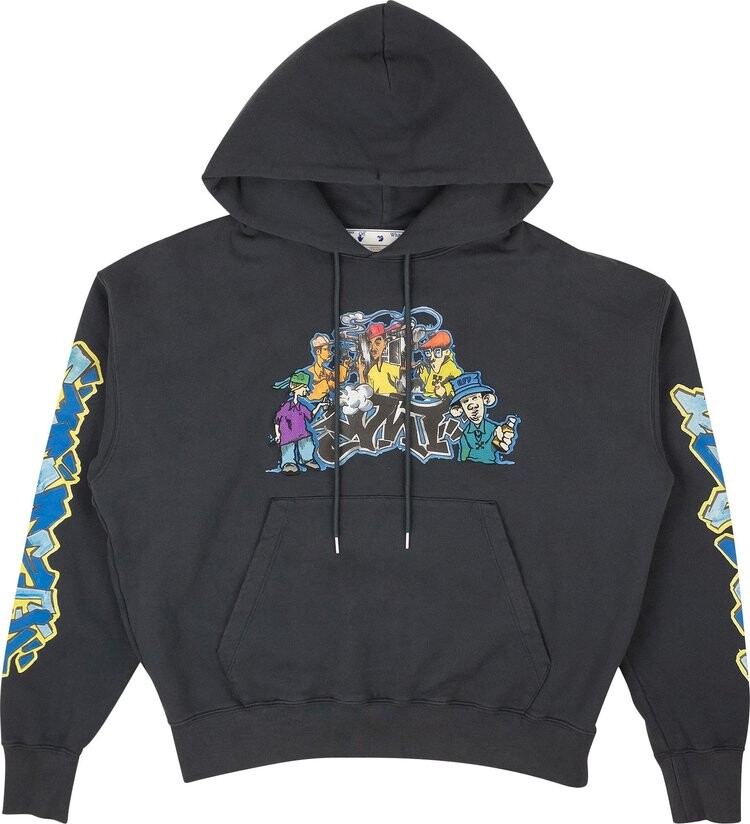 

Худи Off-White Graffiti Skate Hoodie Grey, серый