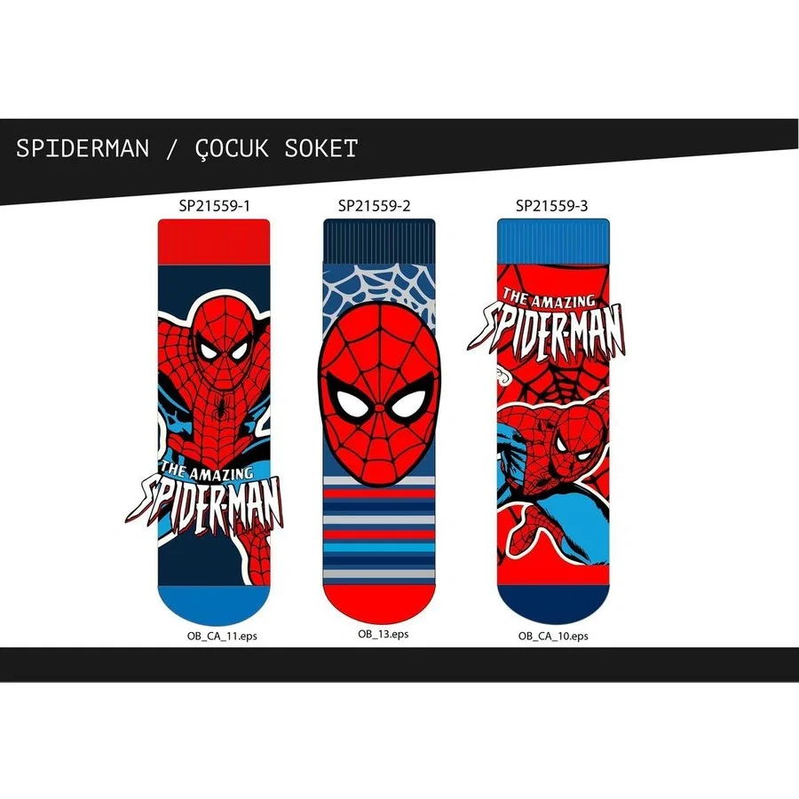 Детские носки с принтом Spider-Man Модель Havlu Soket Çimpa, Смешанный