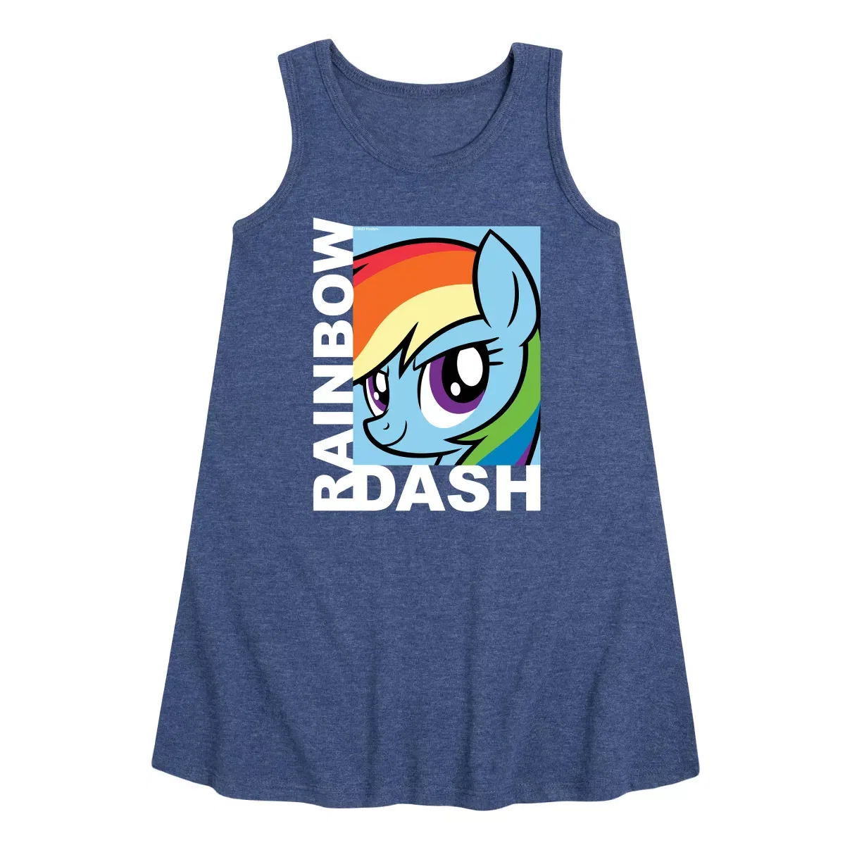 Детское платье-трапеция без рукавов Rainbow Dash My Little Pony, Heather Navy