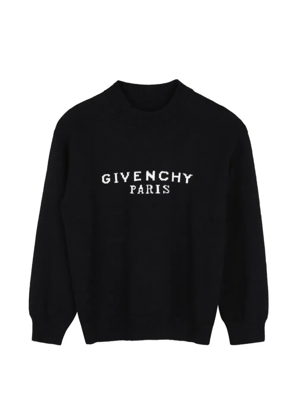 Свитер вязки интарсия с логотипом Givenchy Kids, черный