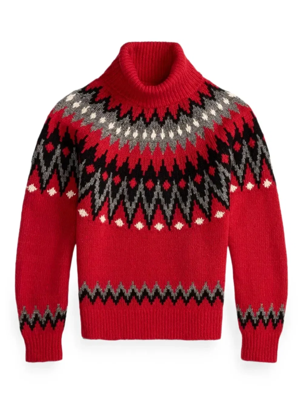 Свитер с высоким воротом Fair Isle Polo Ralph Lauren, красный — фото 2