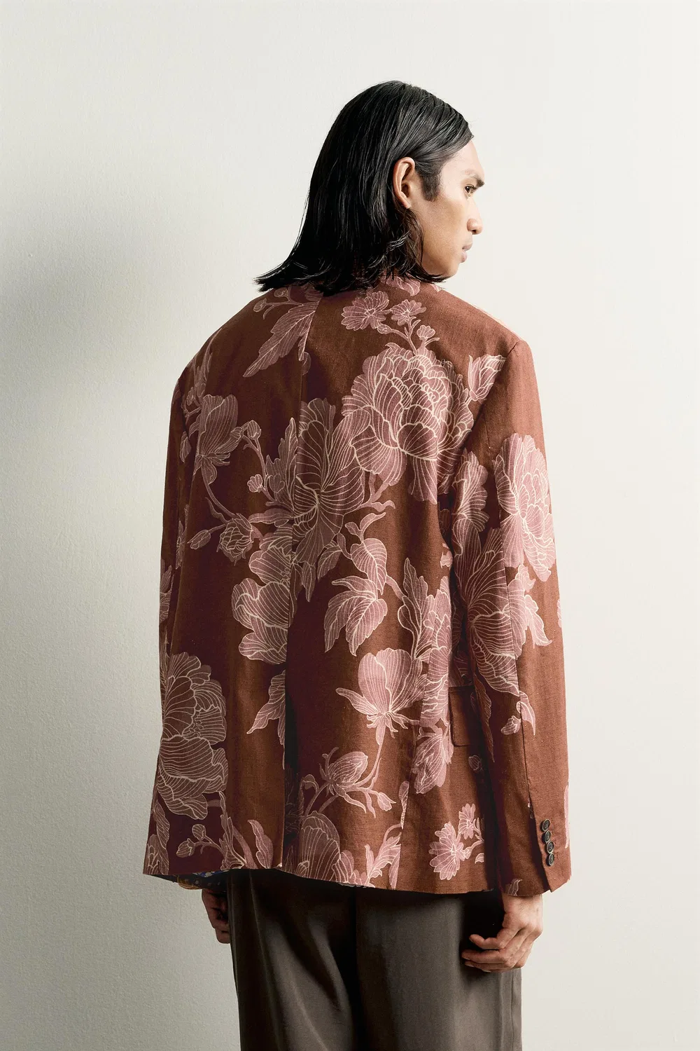 Блейзер свободного кроя из льняной смеси с принтом, лимитированная серия. ZARA, Printed — фото 3