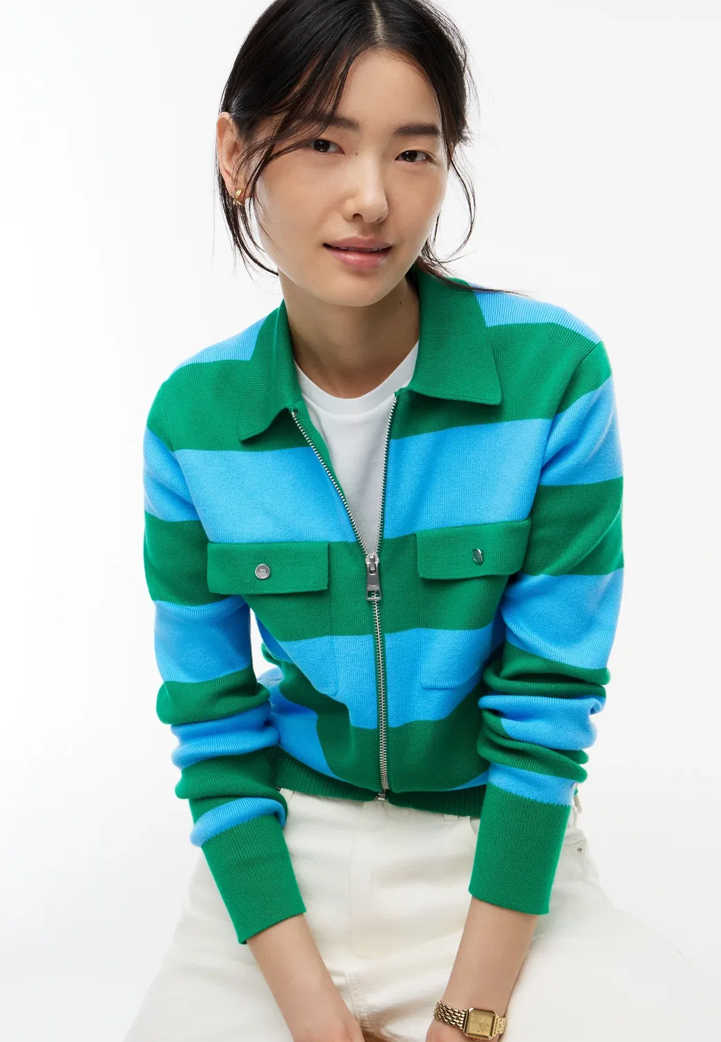 Кардиган, полностью вышитый Tommy Hilfiger, Green/Frigid Blue — фото 4