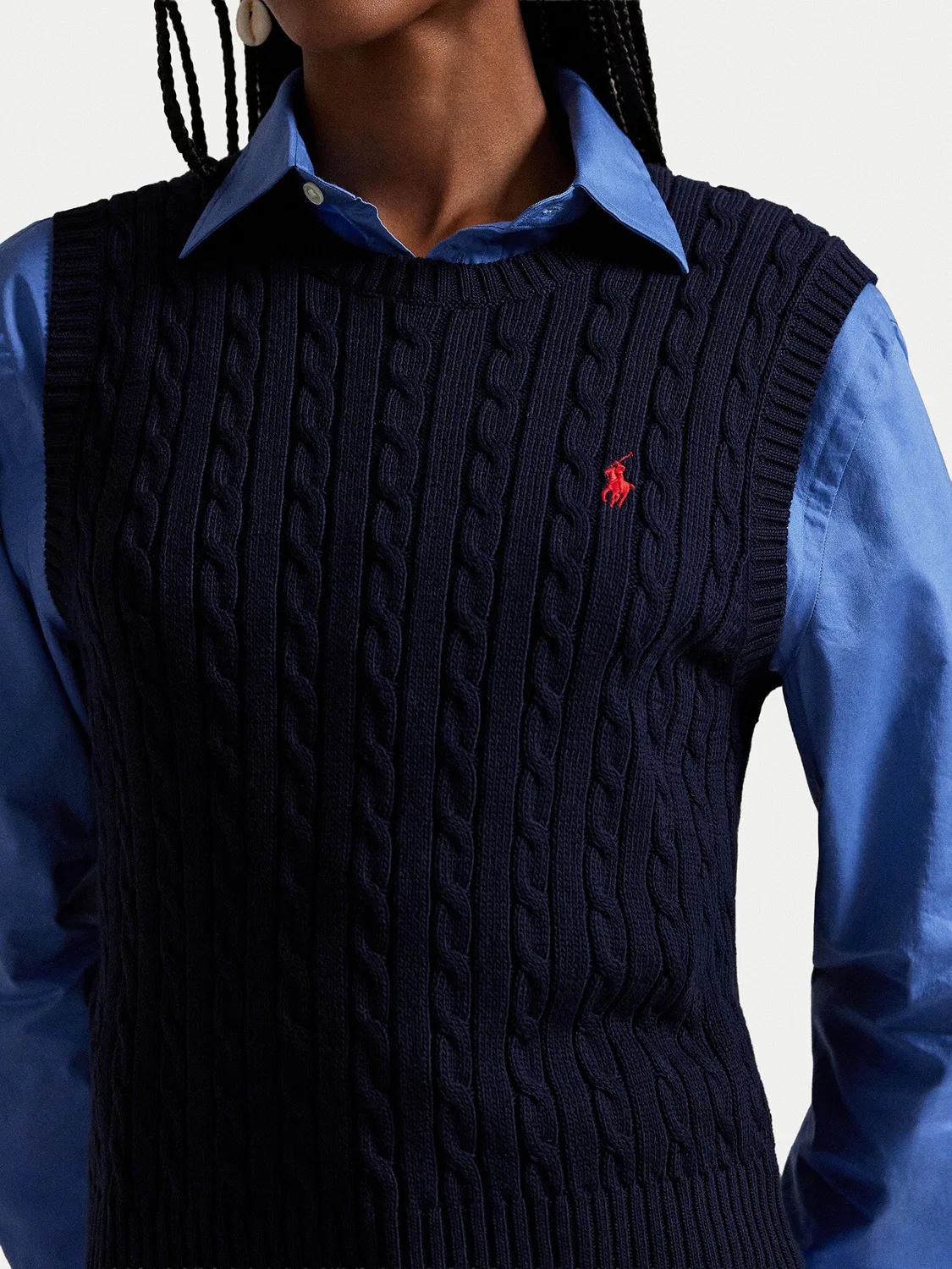 Женский жилет приталенного кроя Polo Ralph Lauren, темно-синий — фото 4