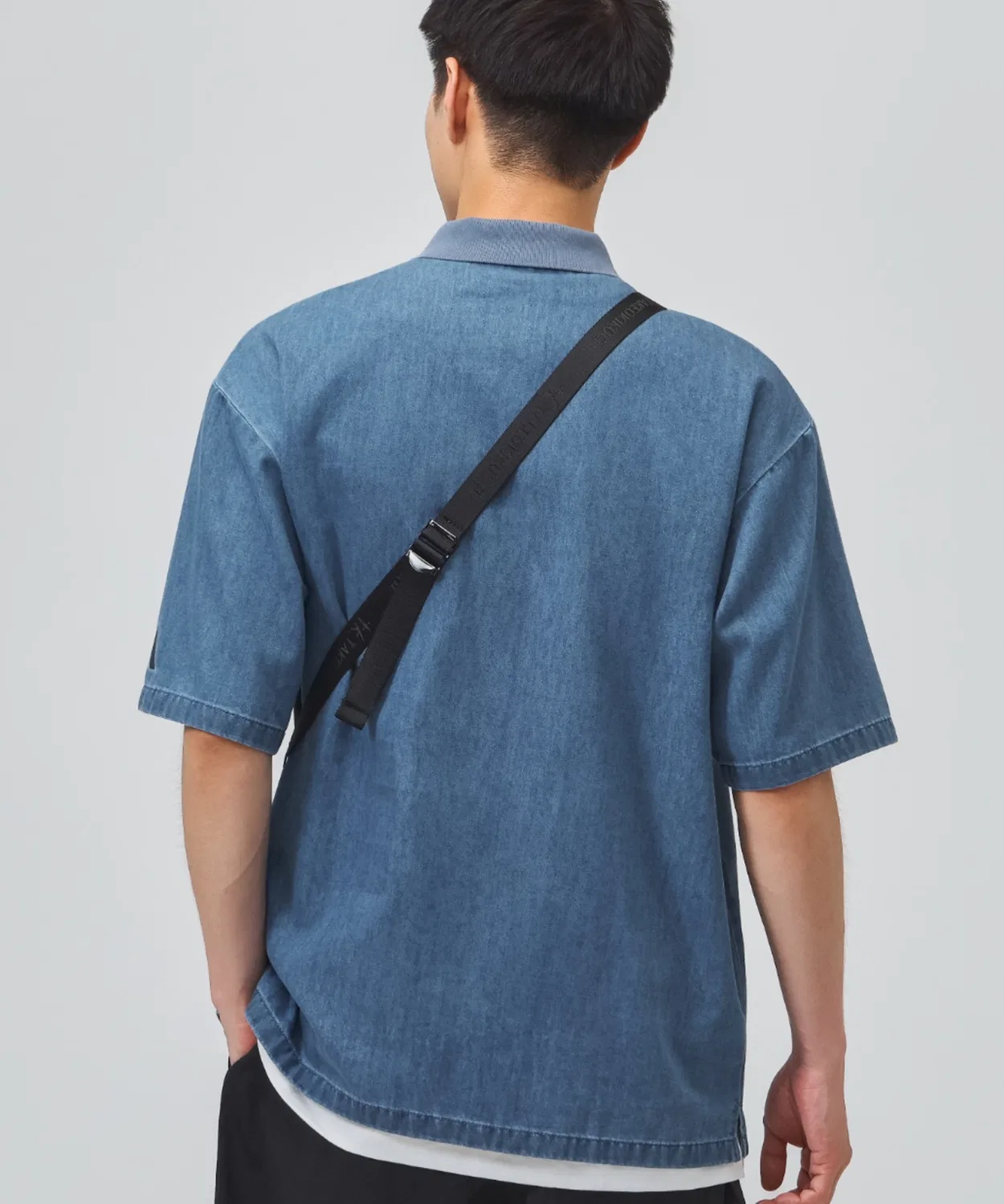 Мужская хлопковая футболка-поло с коротким рукавом Cool Feeling Denim Oversize Fit Adidas, Navy — фото 4
