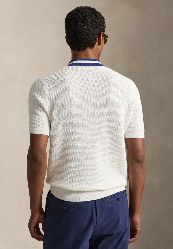 Свитер хлопковый Wimbledon cotton polo sweater Polo Ralph Lauren, Classic Oxford White, белый — фото 3