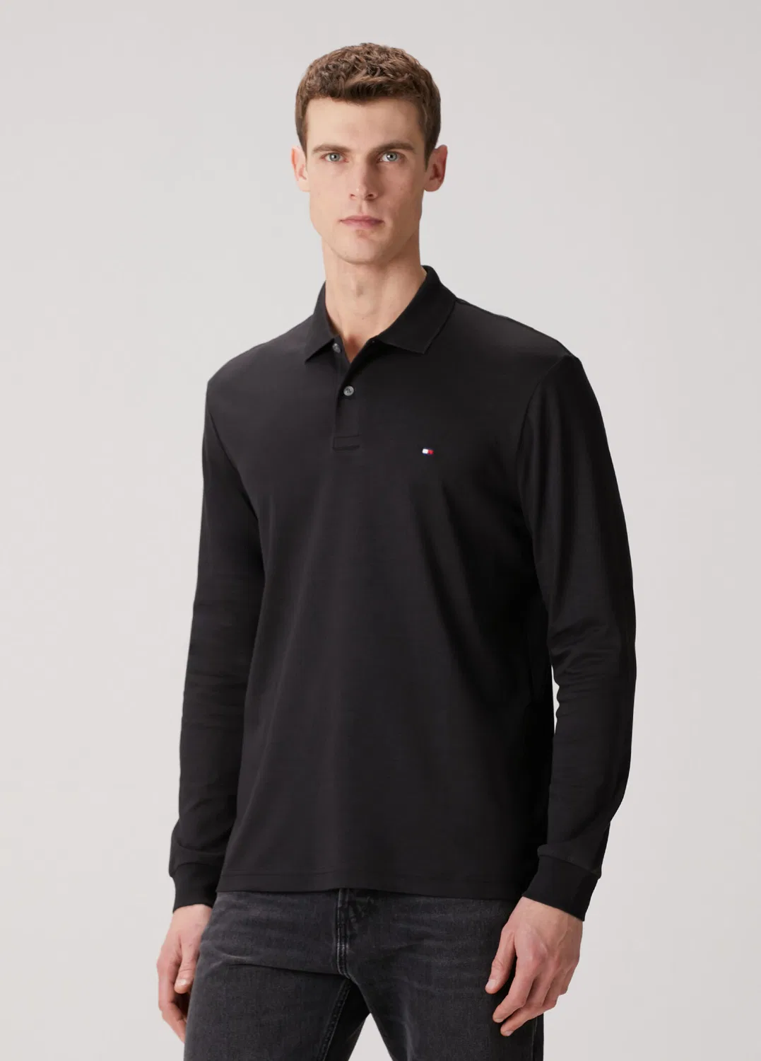 Поло Tommy Hilfiger Regular Fit, черный — фото 3