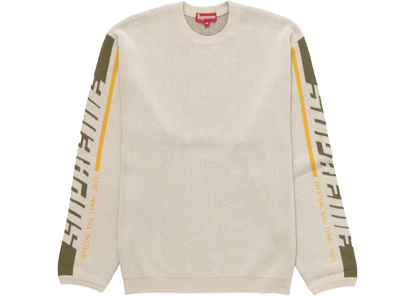 Мужской свитер с полосами на рукавах Supreme, Tan
