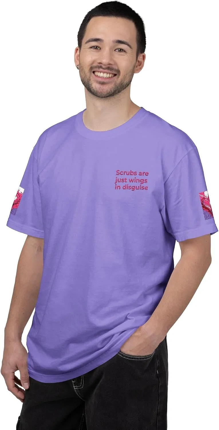 Футболка с принтом Scrubs are Just Wings in Disguise Comfort Colors, Violet — фото 2