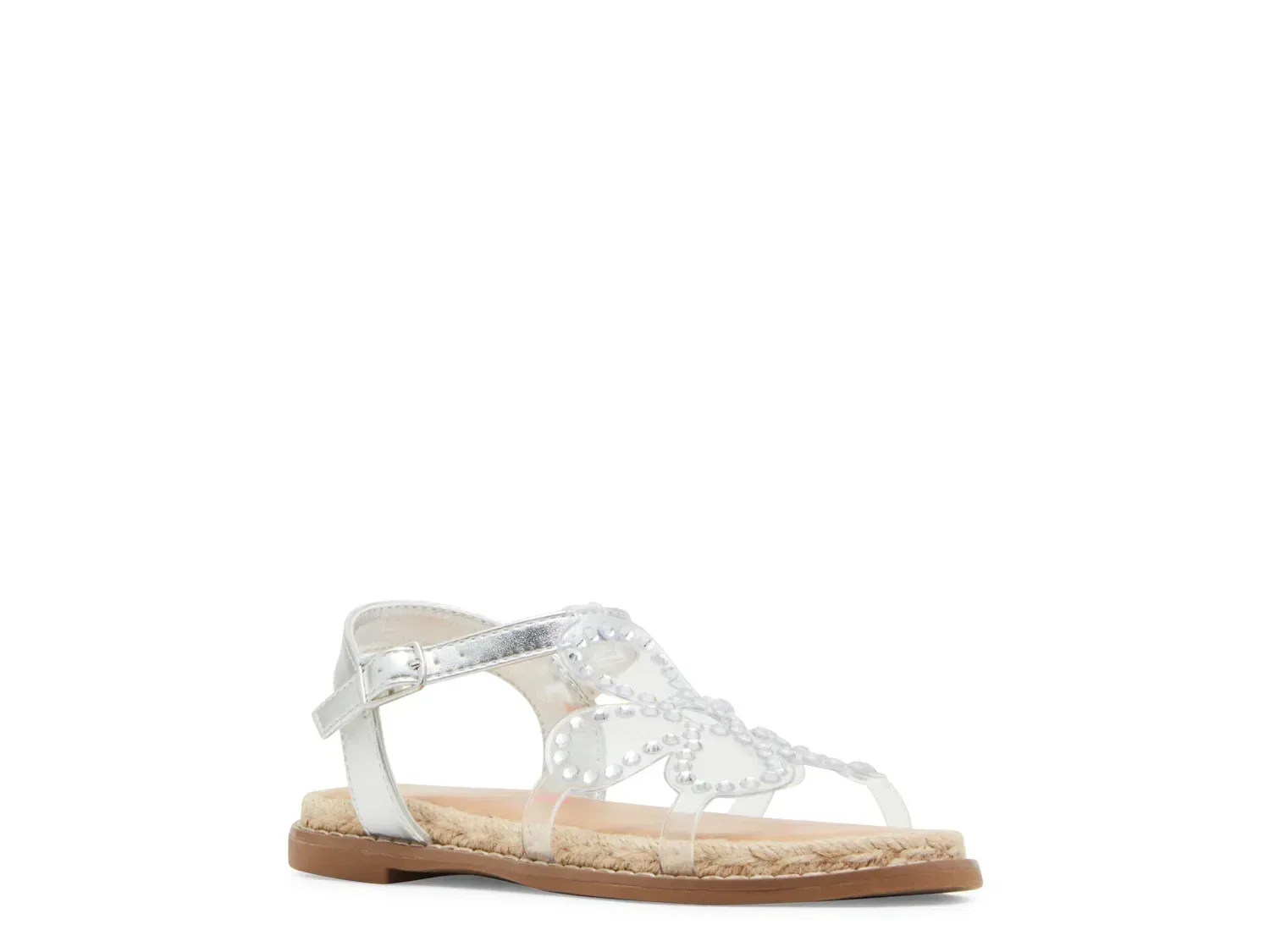 Сандалии с цветком и стразами Flute, Steve Madden, прозрачный/светло-коричневый