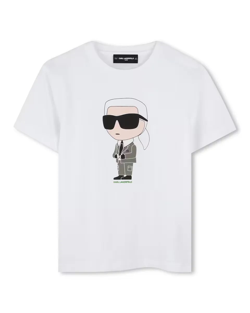 

Футболка для мальчика из хлопка с короткими рукавами Karl Lagerfeld Kids, белый