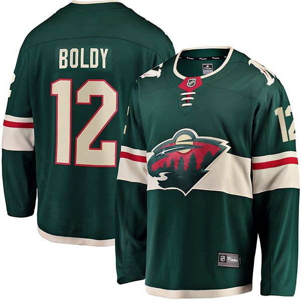

Мужская майка Minnesota Wild Home Breakaway игрока Matthew Boldy зеленого цвета Fanatics