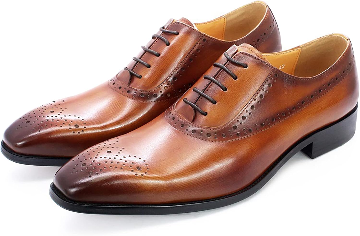 

Мужские Броги на Шнуровке, Повседневные Оксфорды, Формальные Дерби, Дышащие Кожаные Туфли, Черные-45 Qaxzesa