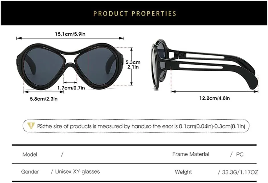 

Женские солнцезащитные очки в стиле панк, большие круглые очки с полой оправой, ретро-очки для вечеринок, защита от ультрафиолета UV400 (2027 год) MTZJH, 7