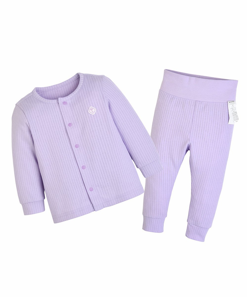 Лавандовый топ с перфорацией и брюки с длинными рукавами Moimoln, Purple