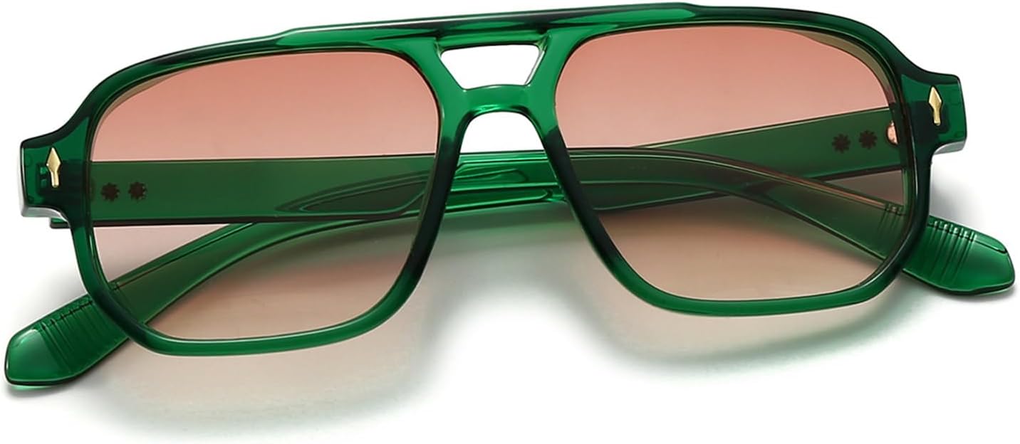 

Солнцезащитные очки Helena Retro Square Pilot для женщин и мужчин, с двойным лучом, в стиле 70-х, увеличенного размера, винтажные, прямоугольные, с защитой от УФ-излучения UV400, C11