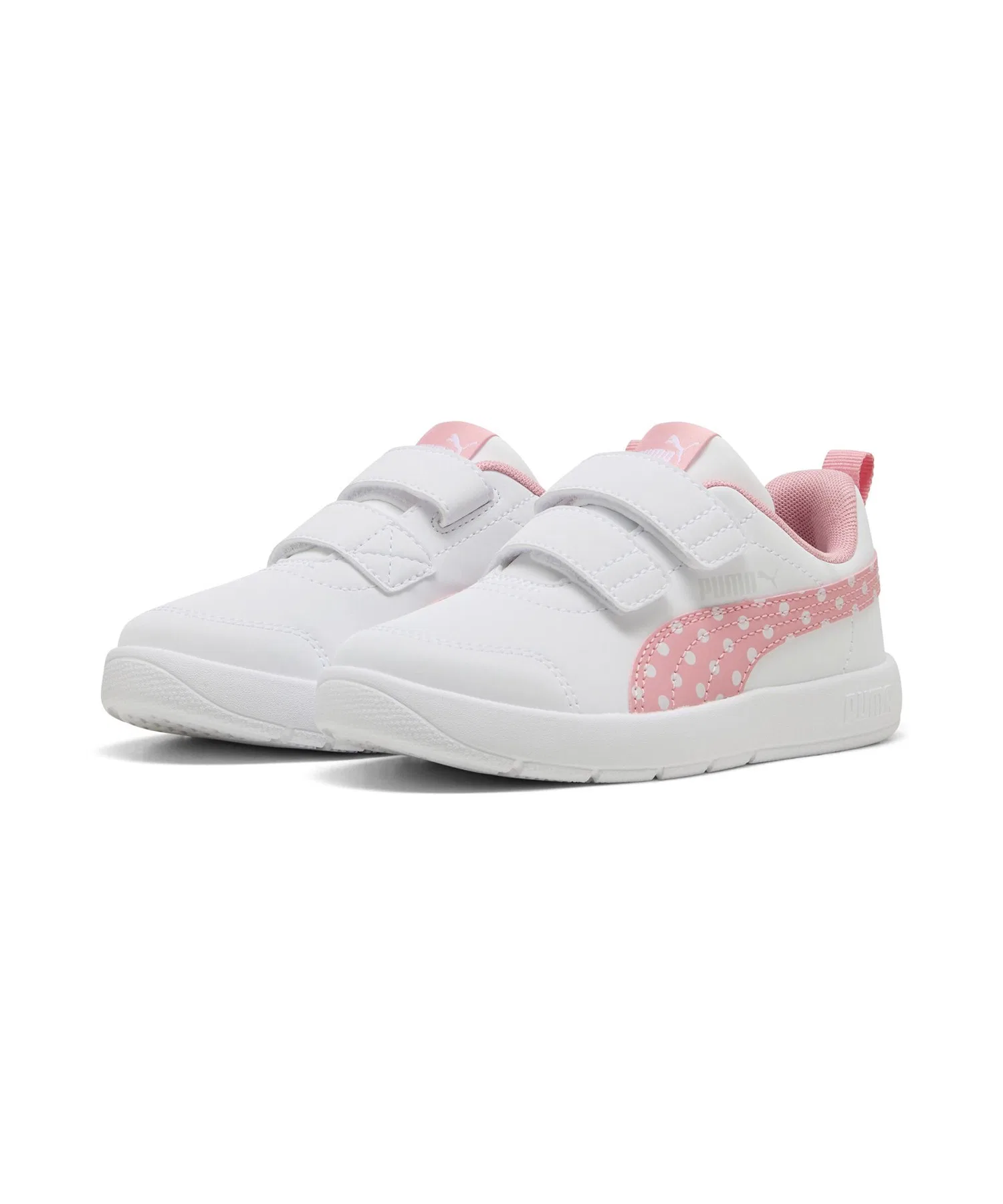 Детские кроссовки PUMA Courtflex V3 DOTTY V PS розово-белые