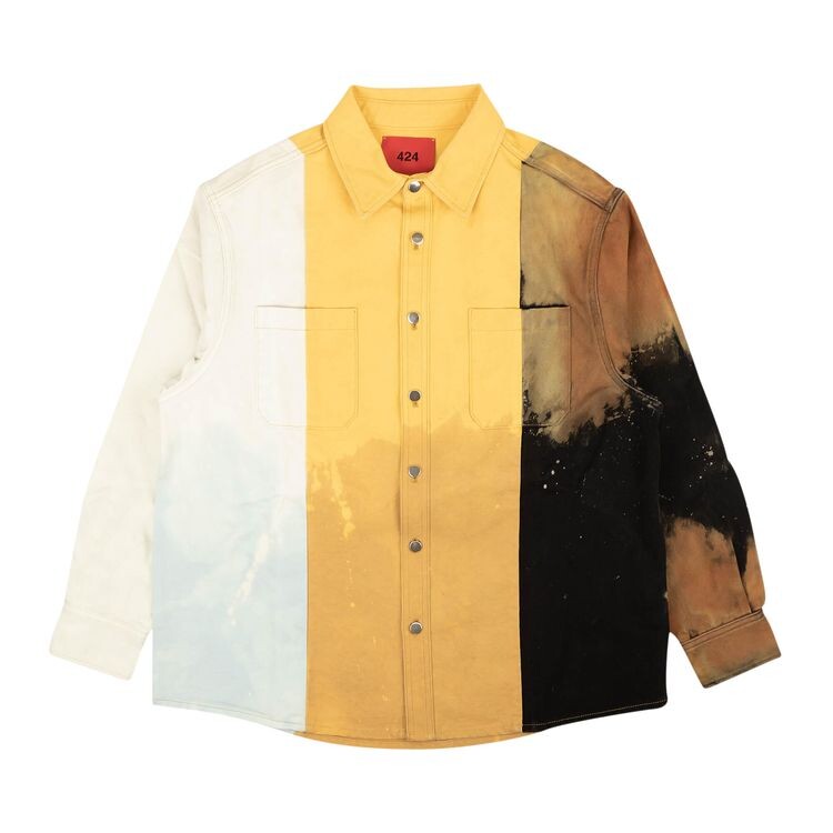 

Рубашка 424 Colorblock Denim Button Down Shirt Multicolor, разноцветный