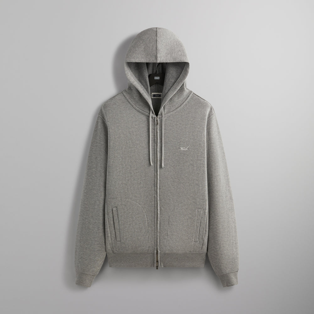 

Худи Kith Double Face Williams V Full Zip Hoodie, цвет Mid Heather Grey