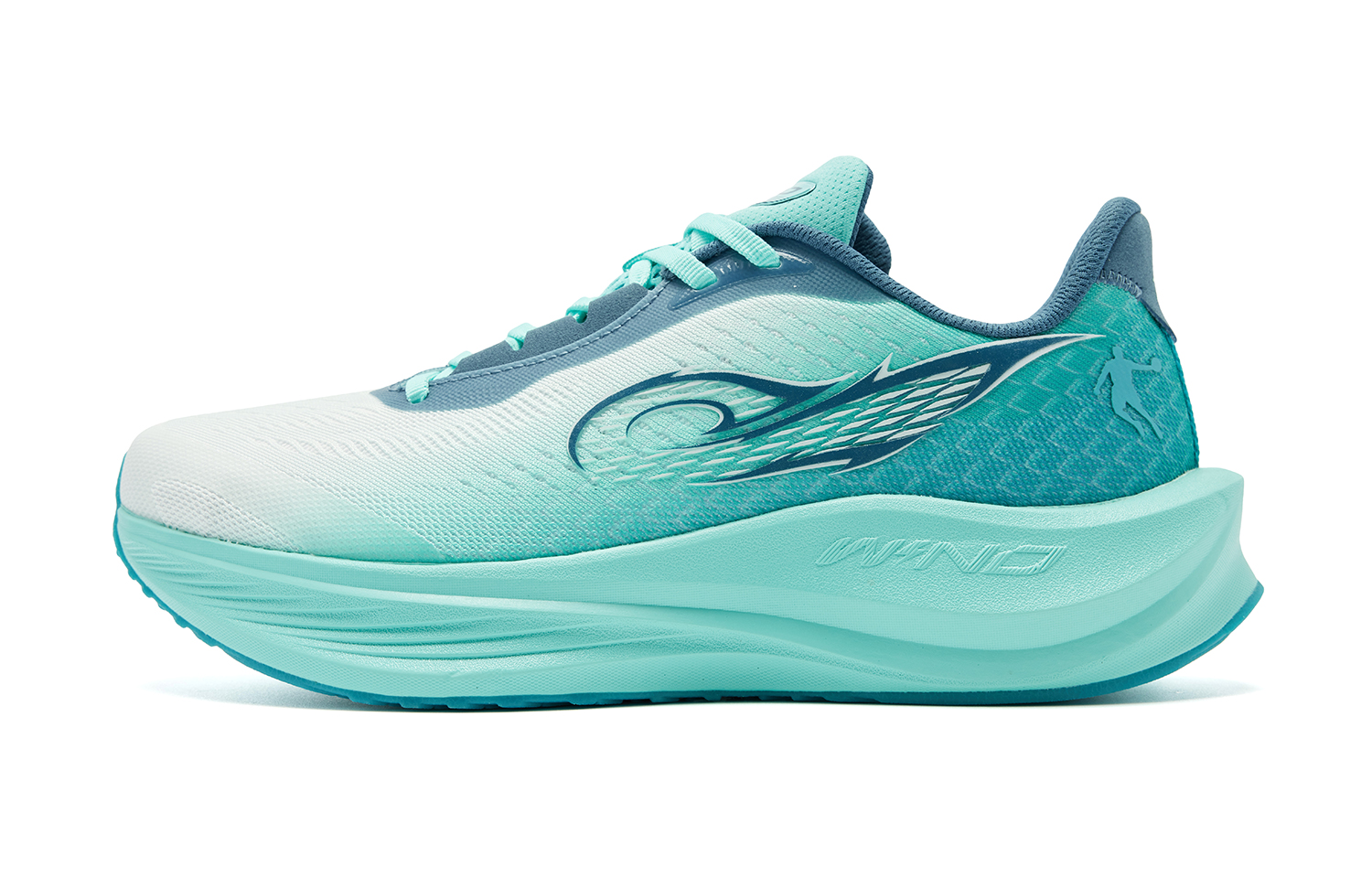 

QIAODAN Кроссовки мужские Strong Wind 3TR с низким верхом, цвет Snow Mist Green/Mars Green