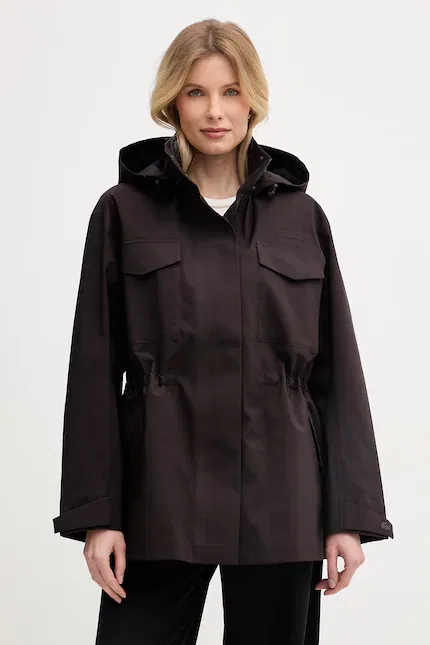 Куртка Lacoste Укороченная с капюшоном, коричневый