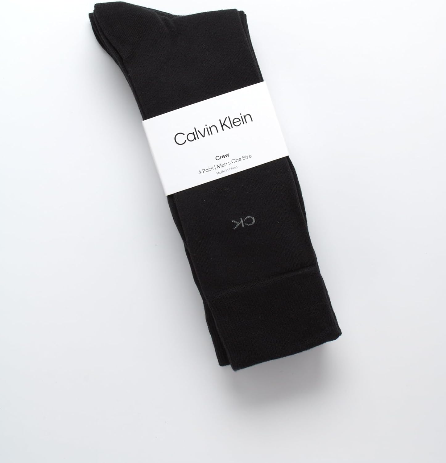 Мужские носки Calvin Klein для повседневного носка из хлопковой смеси: узоры и однотонные (4 пары), Black Logo — фото 2