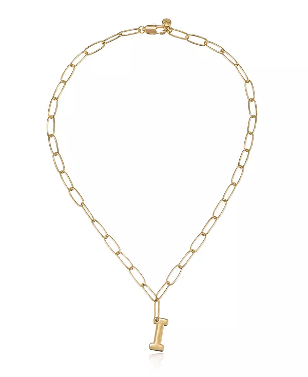 

Ожерелье с инициалами в виде цепочки-скрепки Ettika, gold-i