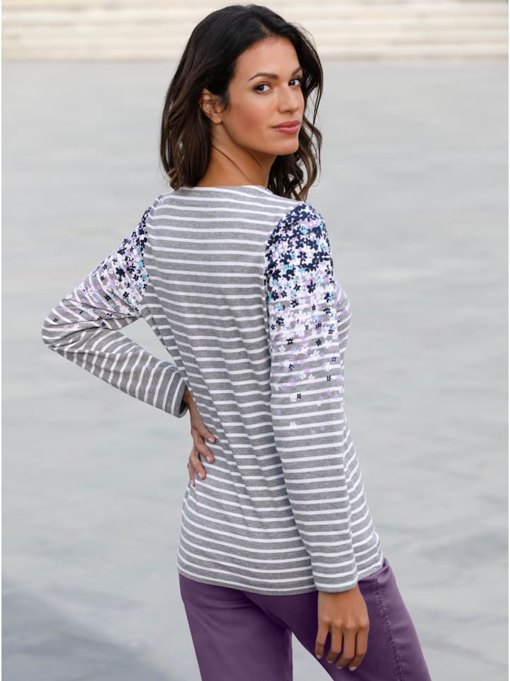 

Рубашка с длинными рукавами светло-серого цвета с принтом WITT WEIDEN