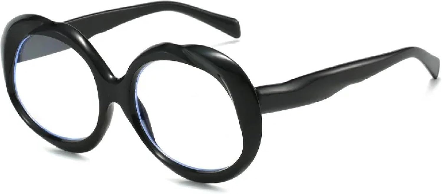 

Роскошные солнцезащитные очки большого размера для женщин и мужчин, винтажные, в стиле панк, с волнистой оправой, неровной формой, защита от УФ-излучения UV400 TYUVIVO, Black Clear