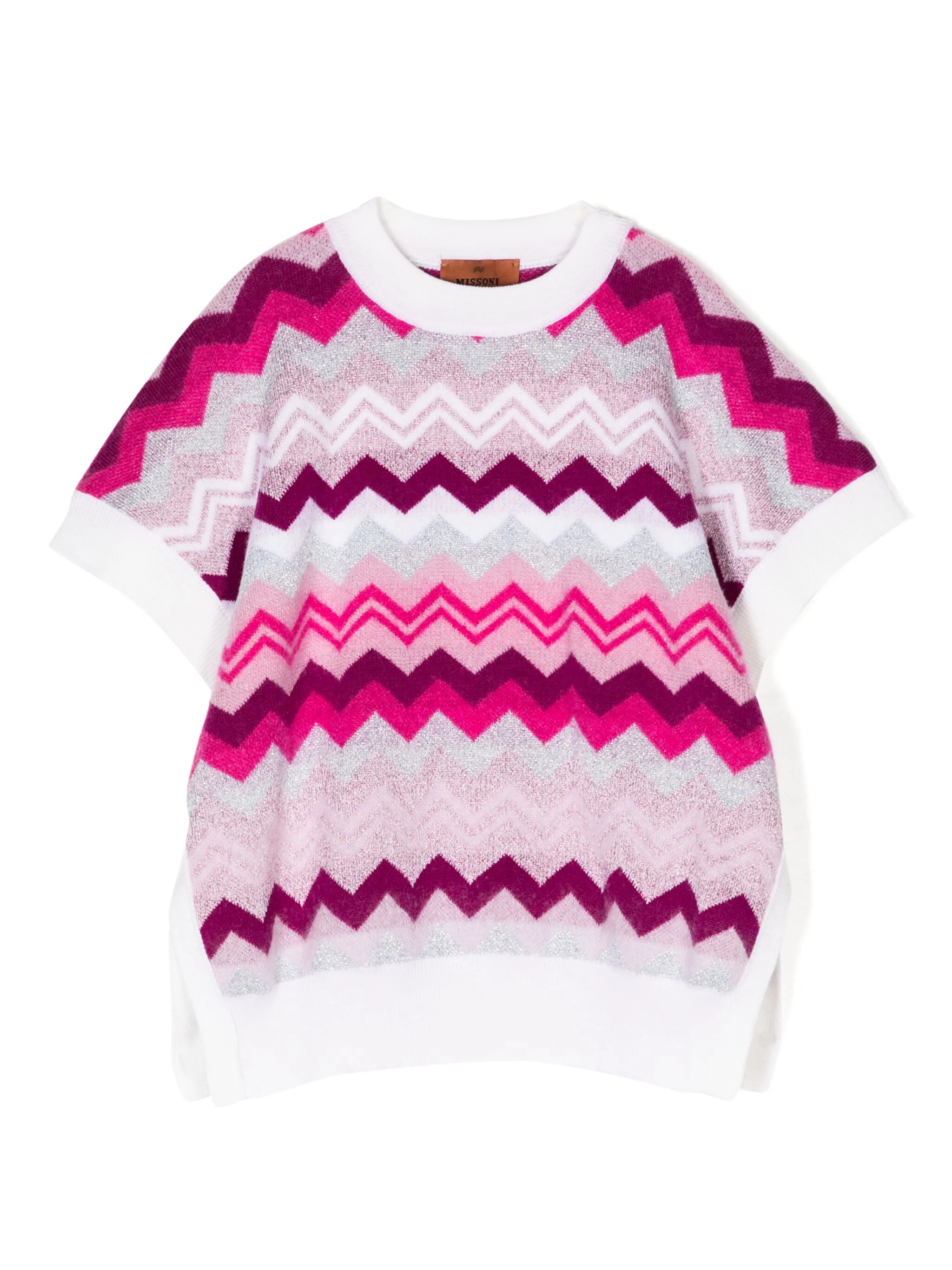 

Трикотажный топ с узором зигзаг Missoni Kids, розовый