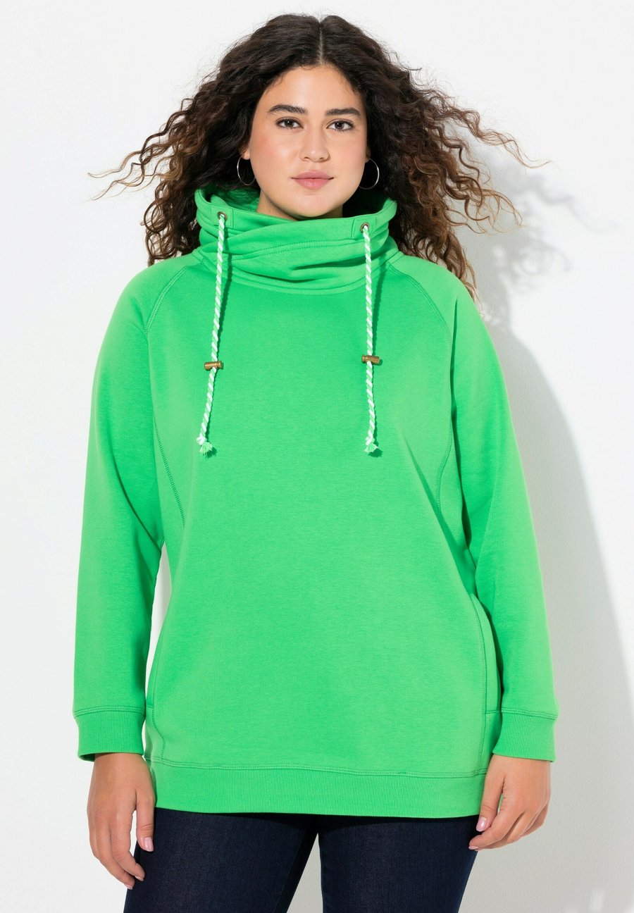 

Толстовка Ulla Popken MIT STEHKRAGEN RAGLANFORM LANGE ÄRMEL , Mint Green/Mint