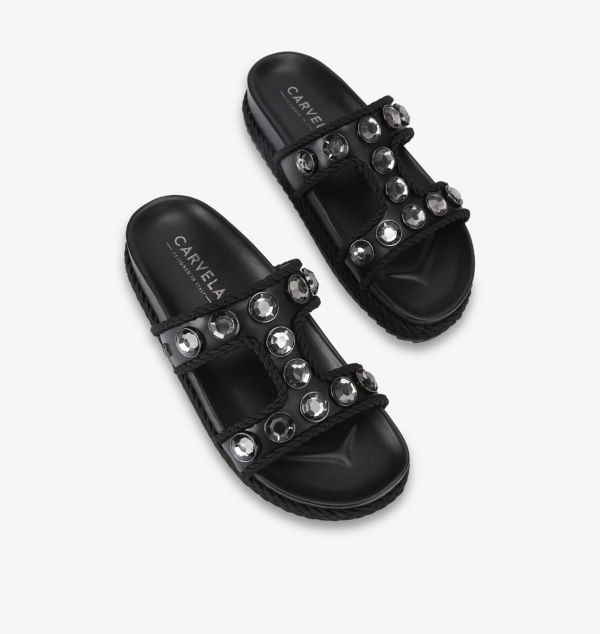 Босоножки из искусственной кожи Sorella, украшенные кристаллами Carvela, черный — фото 2