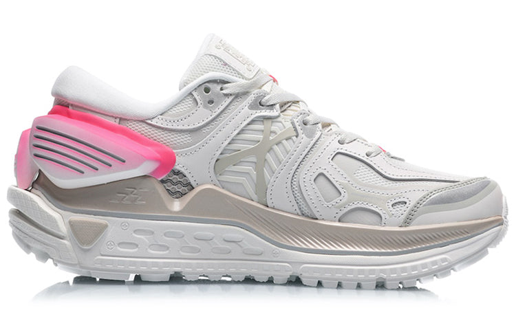 Беговые кроссовки (WMNS) Li-Ning Sun Chaser 'White Neon Pink', серый — фото 2