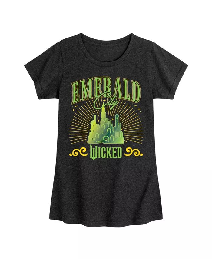 

Футболка с рисунком Emerald City для маленьких девочек Wicked, черный