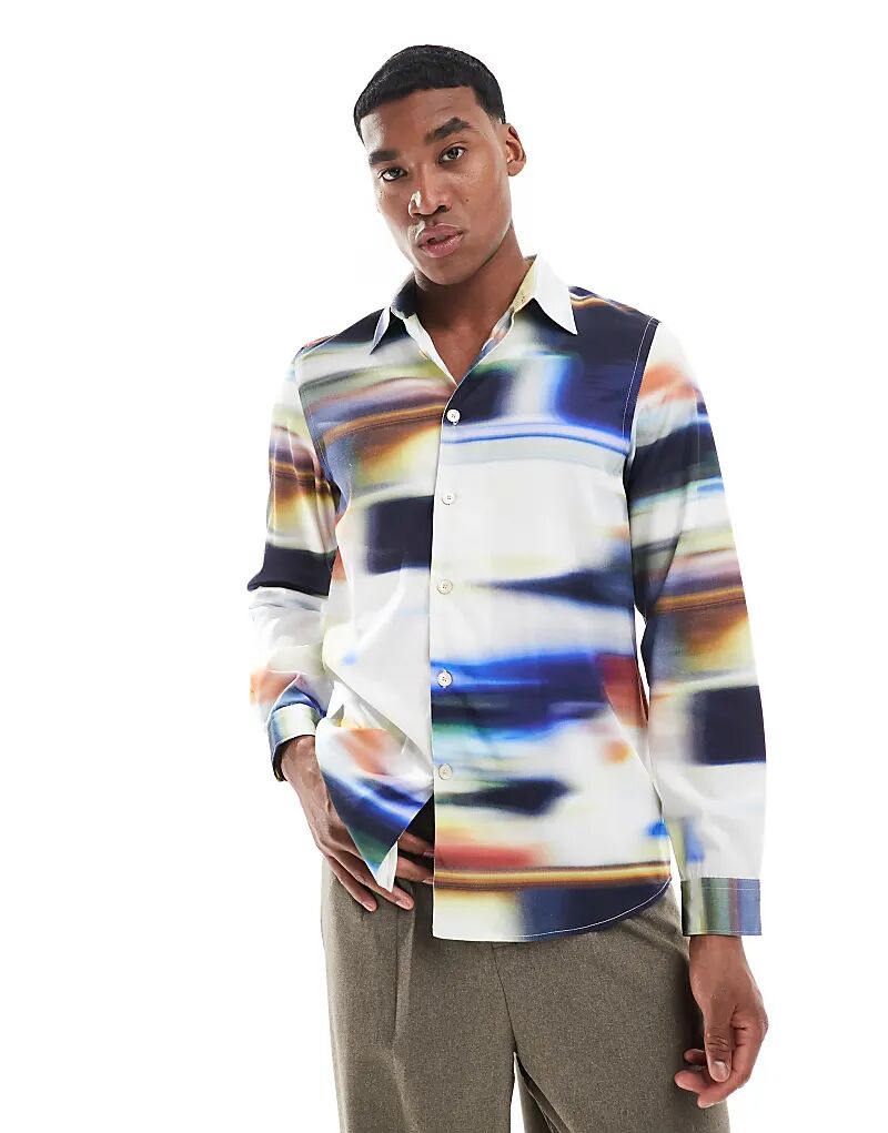 

Рубашка с длинным рукавом в размытый рисунок PS Paul Smith