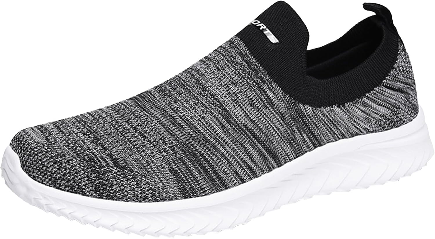 

Мужские кроссовки слипоны для ходьбы, сетчатые, дышащие, с амортизацией, для тенниса и спорта, легкие, с нескользящей подошвой, для тренировок и бега Generic, серый