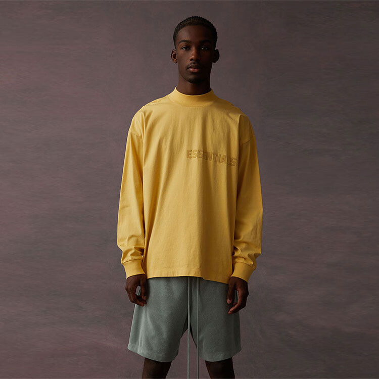 Футболка унисекс светло-желтая Fear Of God Essentials, светло-желтый — фото 4